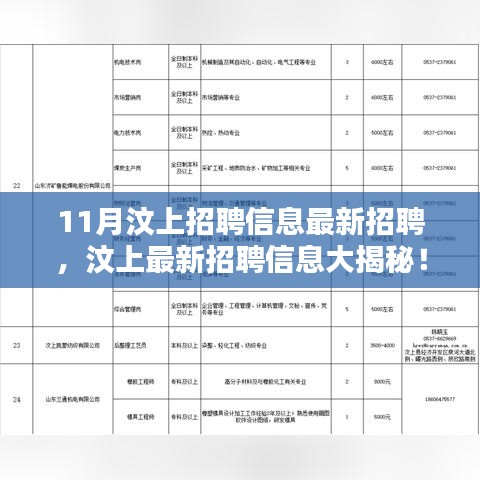 汶上今天最新招聘信息概览